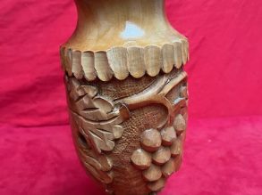 Handgemaakte houten vaas