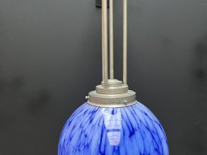 Art Deco blauwe schoollamp