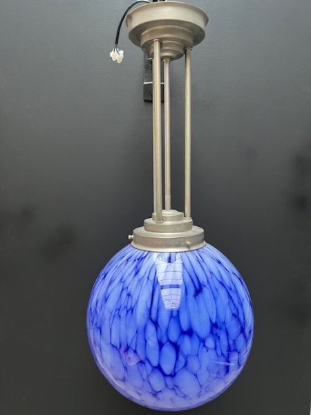 Art Deco blauwe schoollamp